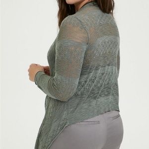 Torrid Size 3 Slub Cardigan Drape Front Sweater